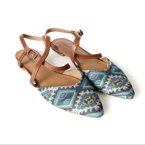 Indigo Shoes - INDIGO RD. | Fabric Pointed Toe Slingback Sandals